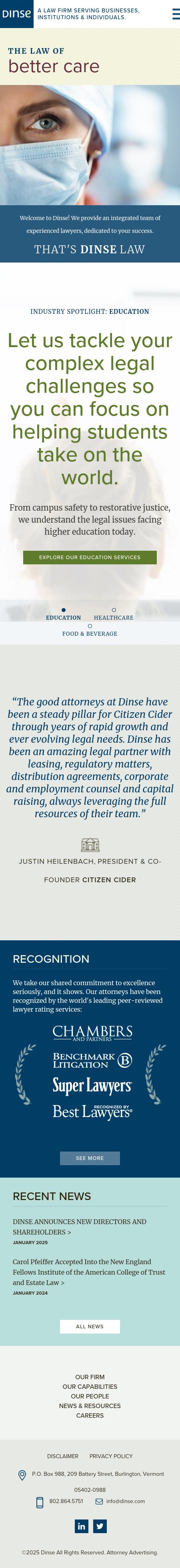 Dinse, Knapp & McAndrew, P.C. - Burlington VT Lawyers