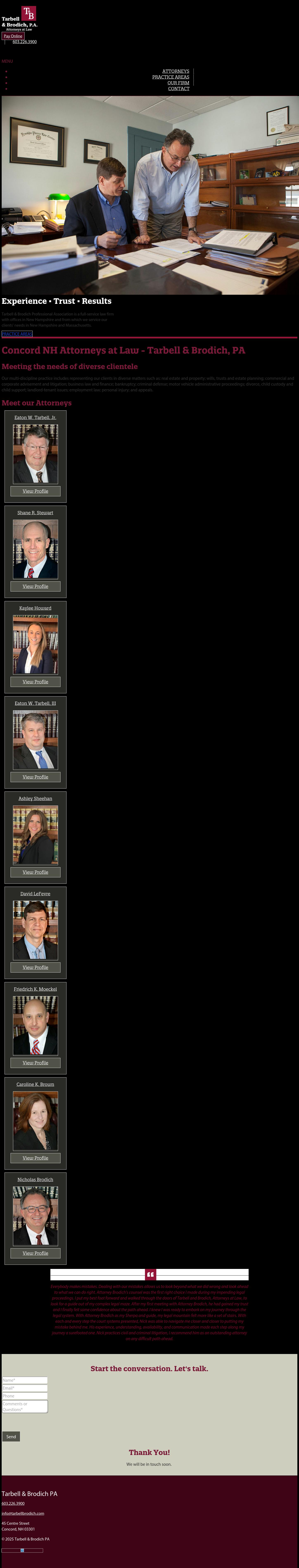 Tarbell Professional Association - Concord NH Lawyers