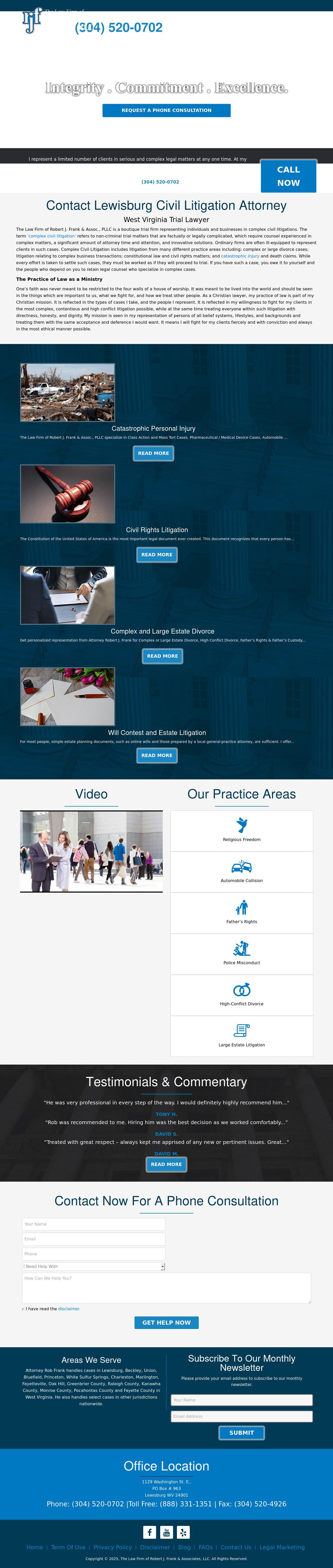 The Law Firm of Robert J. Frank & Associates, LLC - Lewisburg WV Lawyers