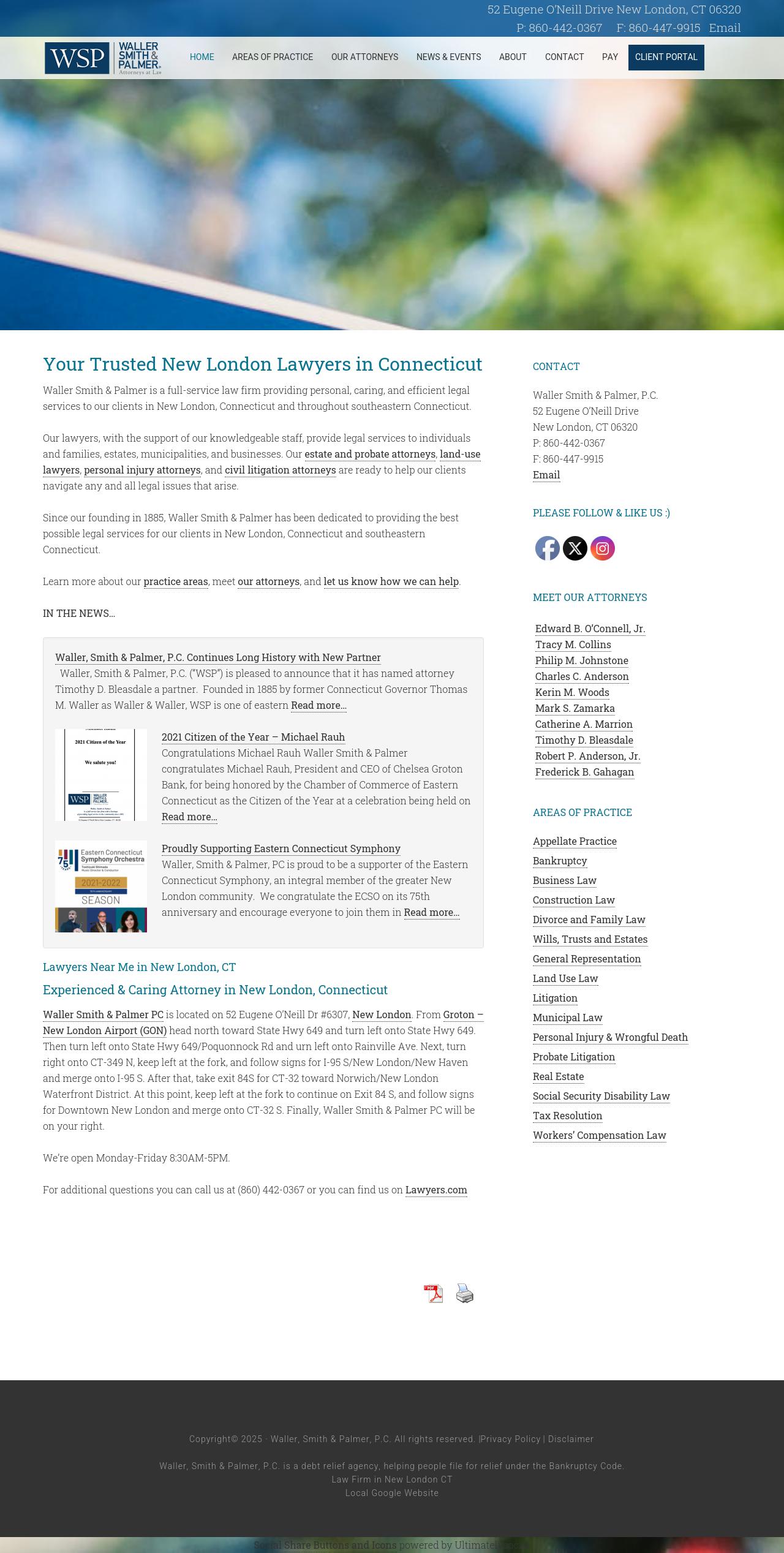 Waller, Smith & Palmer, P.C. - New London CT Lawyers